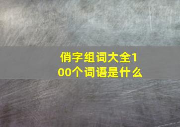 俏字组词大全100个词语是什么