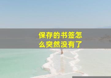 保存的书签怎么突然没有了