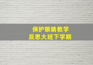 保护眼睛教学反思大班下学期