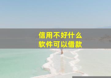 信用不好什么软件可以借款