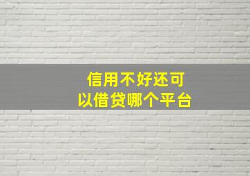 信用不好还可以借贷哪个平台