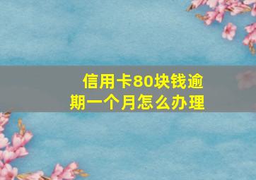 信用卡80块钱逾期一个月怎么办理