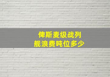 俾斯麦级战列舰浪费吨位多少