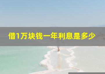 借1万块钱一年利息是多少