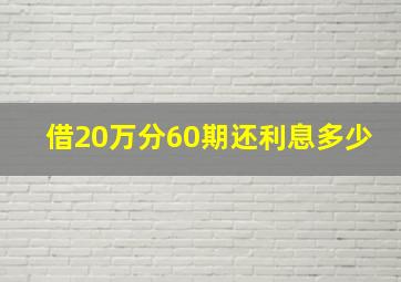 借20万分60期还利息多少