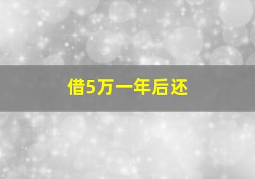 借5万一年后还