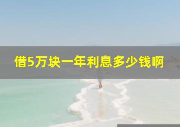 借5万块一年利息多少钱啊