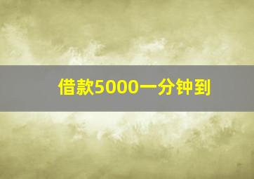 借款5000一分钟到