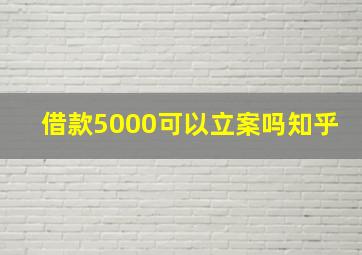 借款5000可以立案吗知乎