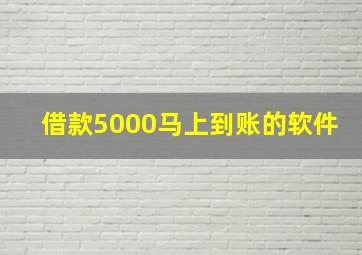 借款5000马上到账的软件