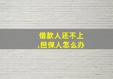 借款人还不上,担保人怎么办