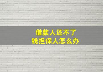 借款人还不了钱担保人怎么办