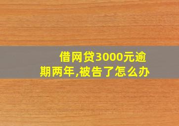 借网贷3000元逾期两年,被告了怎么办