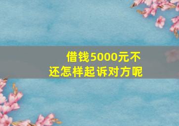 借钱5000元不还怎样起诉对方呢