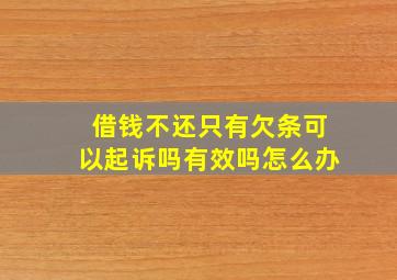 借钱不还只有欠条可以起诉吗有效吗怎么办