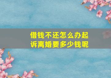 借钱不还怎么办起诉离婚要多少钱呢