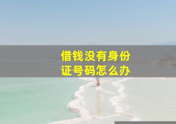 借钱没有身份证号码怎么办