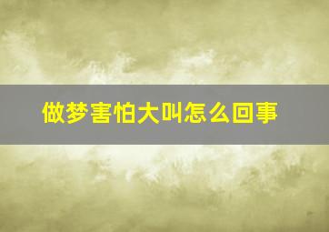 做梦害怕大叫怎么回事