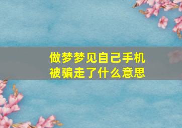 做梦梦见自己手机被骗走了什么意思