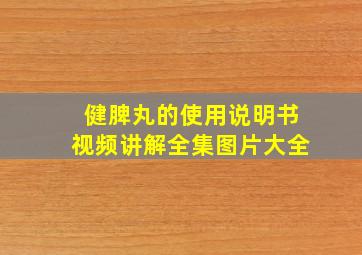 健脾丸的使用说明书视频讲解全集图片大全