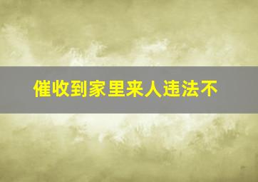 催收到家里来人违法不