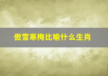 傲雪寒梅比喻什么生肖