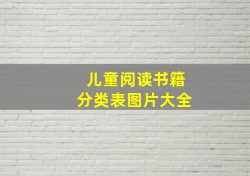 儿童阅读书籍分类表图片大全