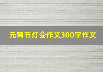 元宵节灯会作文300字作文