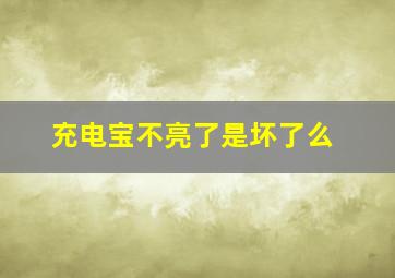 充电宝不亮了是坏了么