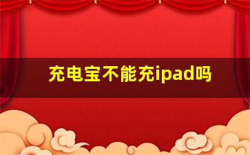 充电宝不能充ipad吗