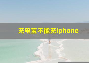 充电宝不能充iphone