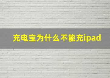 充电宝为什么不能充ipad