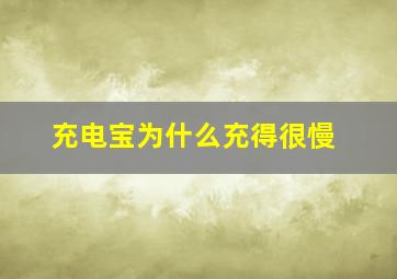 充电宝为什么充得很慢