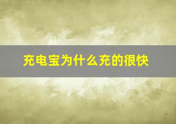 充电宝为什么充的很快