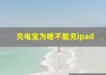 充电宝为啥不能充ipad