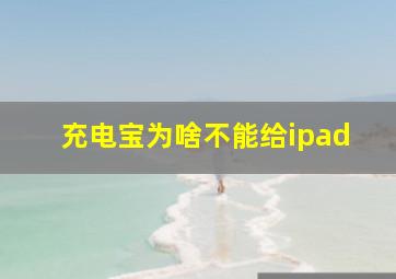 充电宝为啥不能给ipad