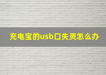 充电宝的usb口失灵怎么办