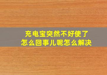 充电宝突然不好使了怎么回事儿呢怎么解决