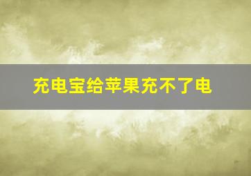 充电宝给苹果充不了电