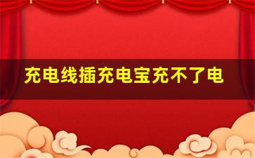 充电线插充电宝充不了电