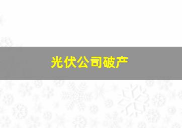 光伏公司破产