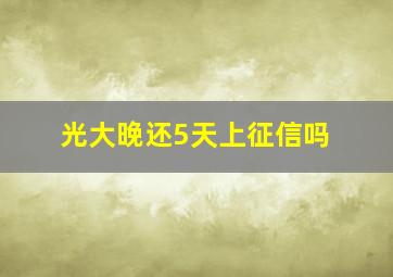 光大晚还5天上征信吗