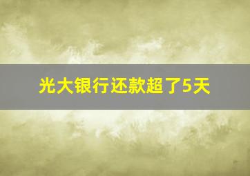 光大银行还款超了5天