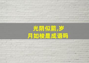 光阴似箭,岁月如梭是成语吗