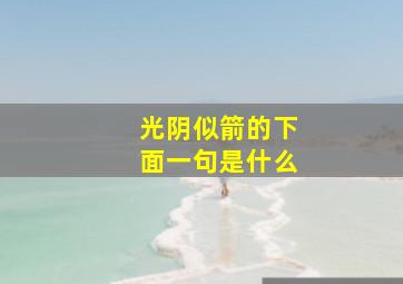 光阴似箭的下面一句是什么