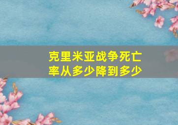 克里米亚战争死亡率从多少降到多少