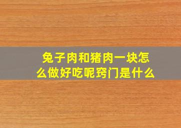 兔子肉和猪肉一块怎么做好吃呢窍门是什么