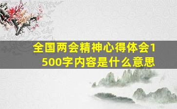 全国两会精神心得体会1500字内容是什么意思