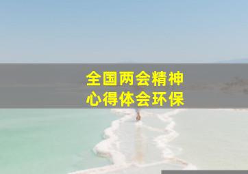 全国两会精神心得体会环保