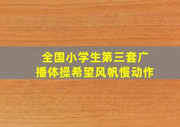 全国小学生第三套广播体操希望风帆慢动作